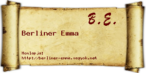 Berliner Emma névjegykártya